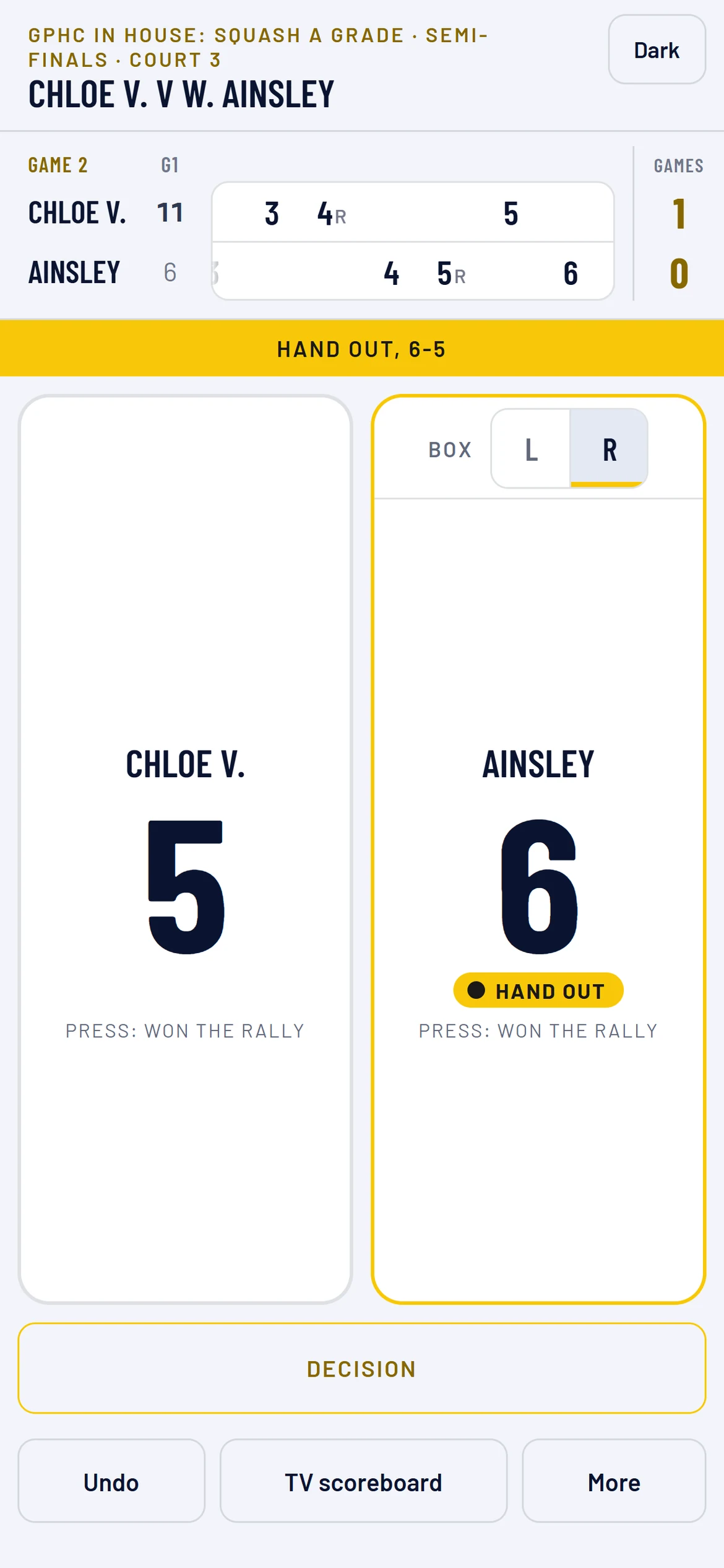 Scoring a competition match from its code